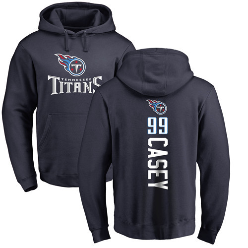 Tennessee Titans Men Navy Blue Jurrell Casey Backer NFL Football #99 Pullover Hoodie Sweatshirts->nfl t-shirts->Sports Accessory